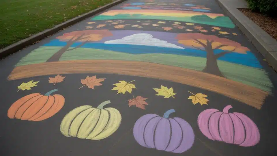 _Chalk Drawing Fall Scenes