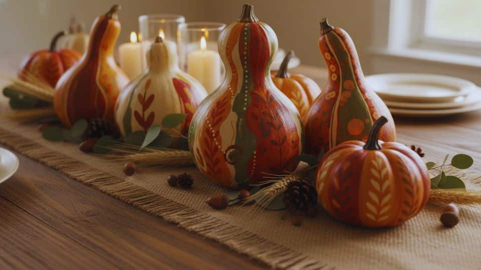 Painted Gourd Centerpieces
