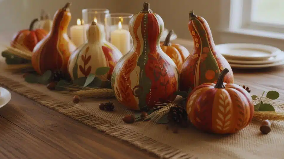 Painted Gourd Centerpieces