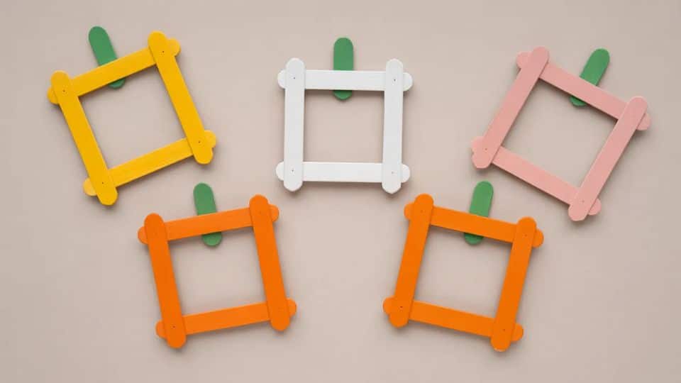 Pumpkin Popsicle Stick Frames