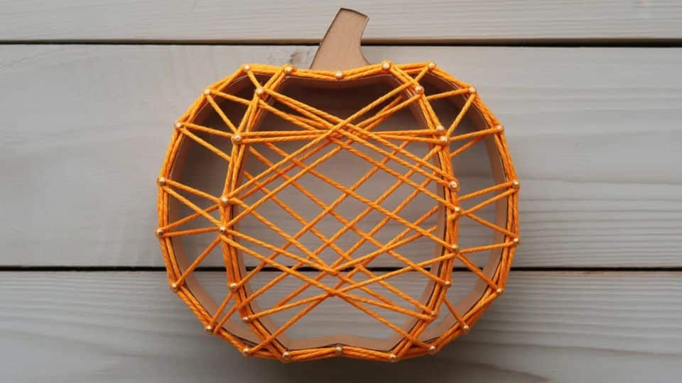 _Yarn Wrapped Cardboard Pumpkins
