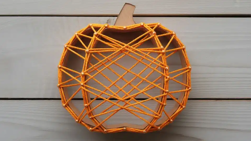 _Yarn Wrapped Cardboard Pumpkins