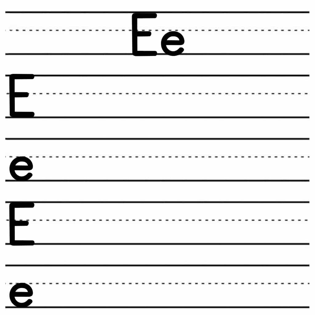 alphabet tracing worksheets e