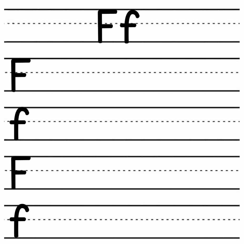 alphabet tracing worksheets f