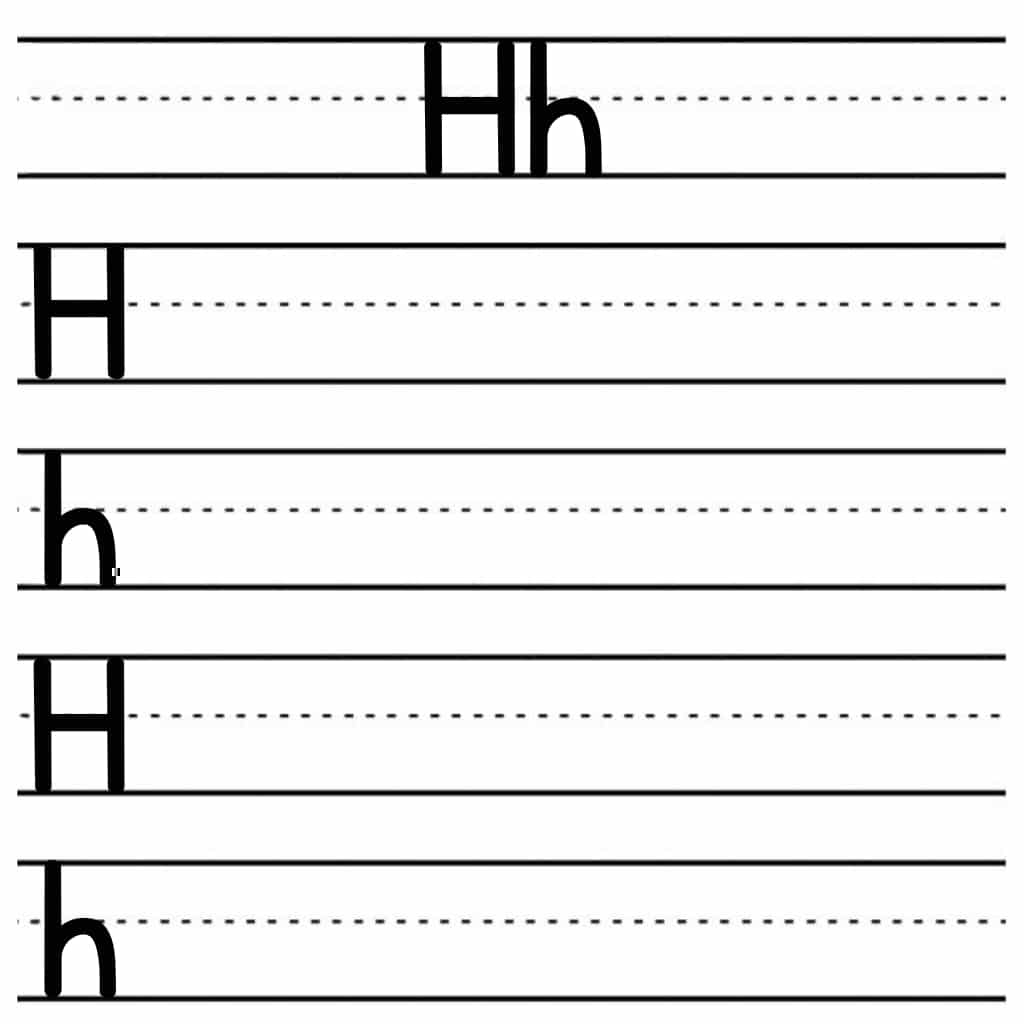 alphabet tracing worksheets h