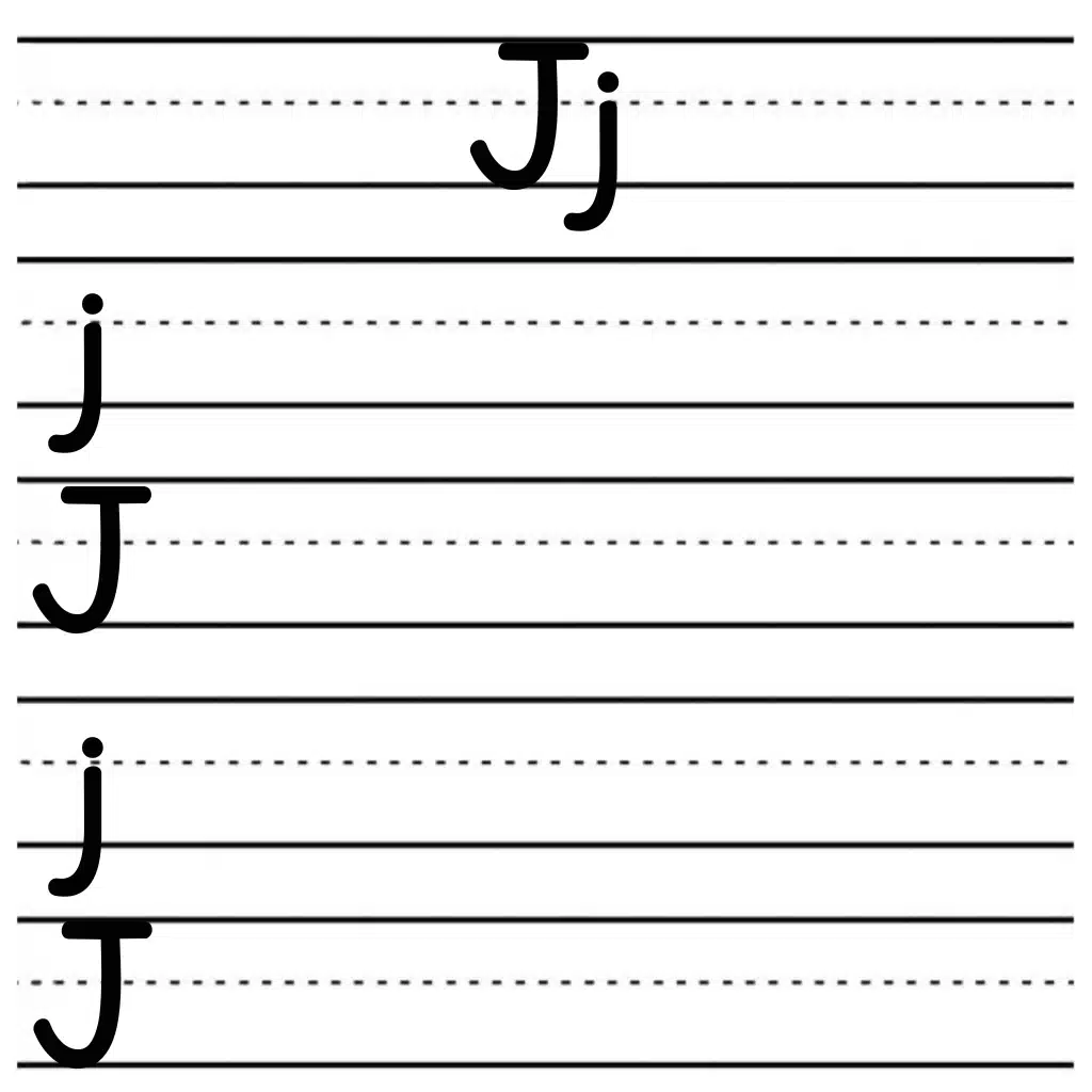 alphabet tracing worksheets j