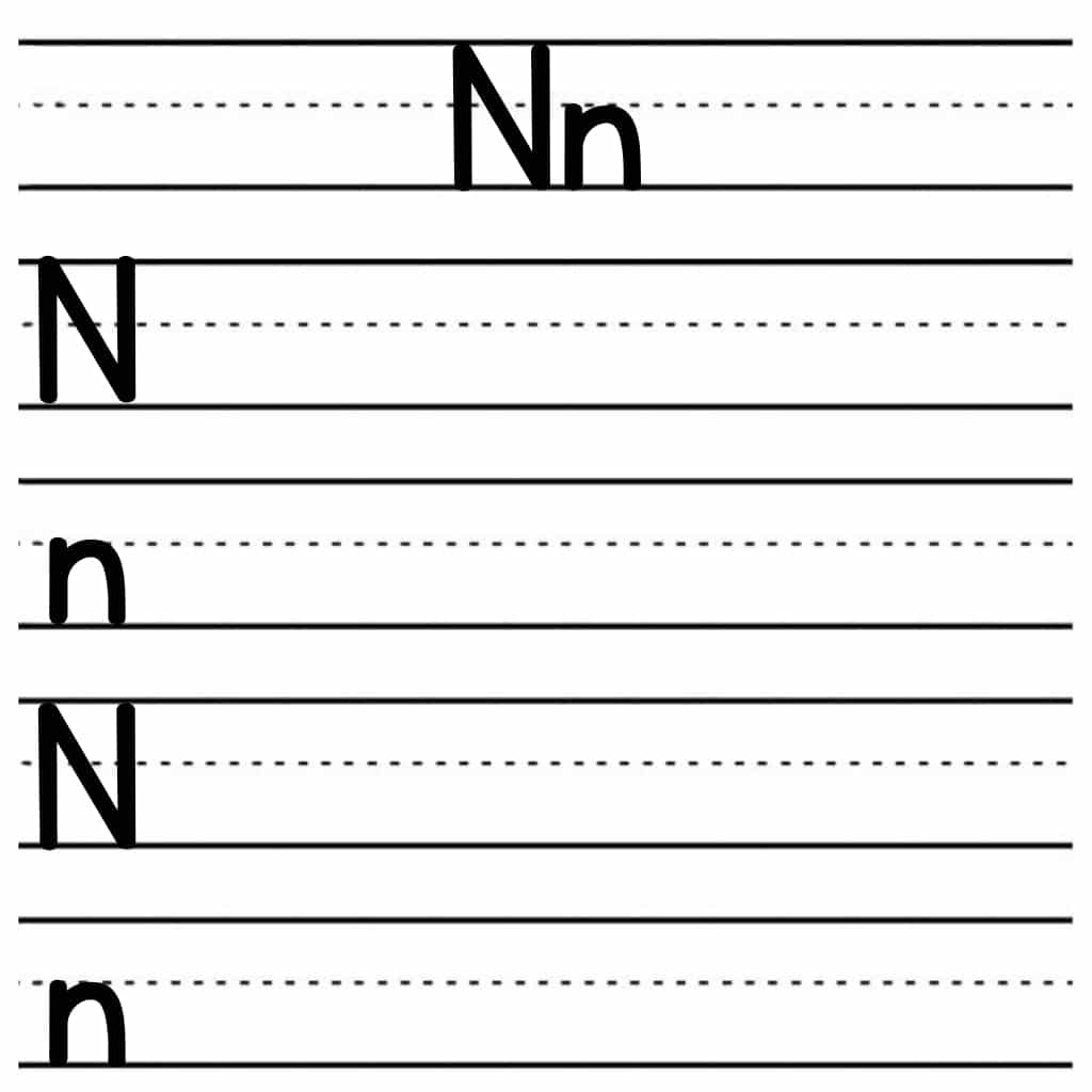 alphabet tracing worksheets n