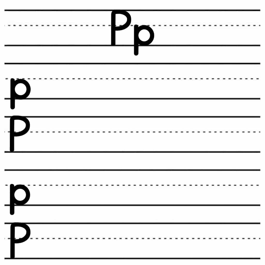 alphabet tracing worksheets p