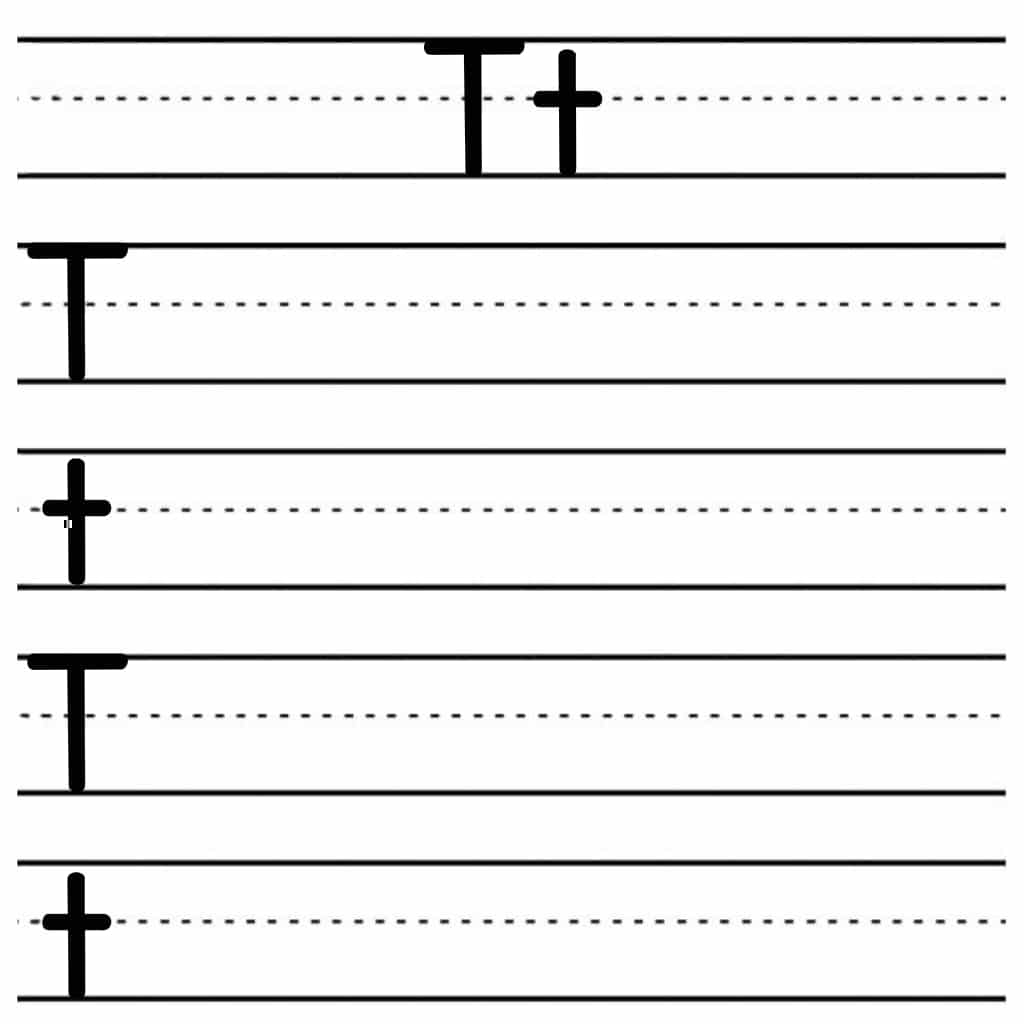 alphabet tracing worksheets t