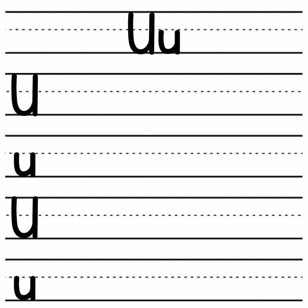 alphabet tracing worksheets u