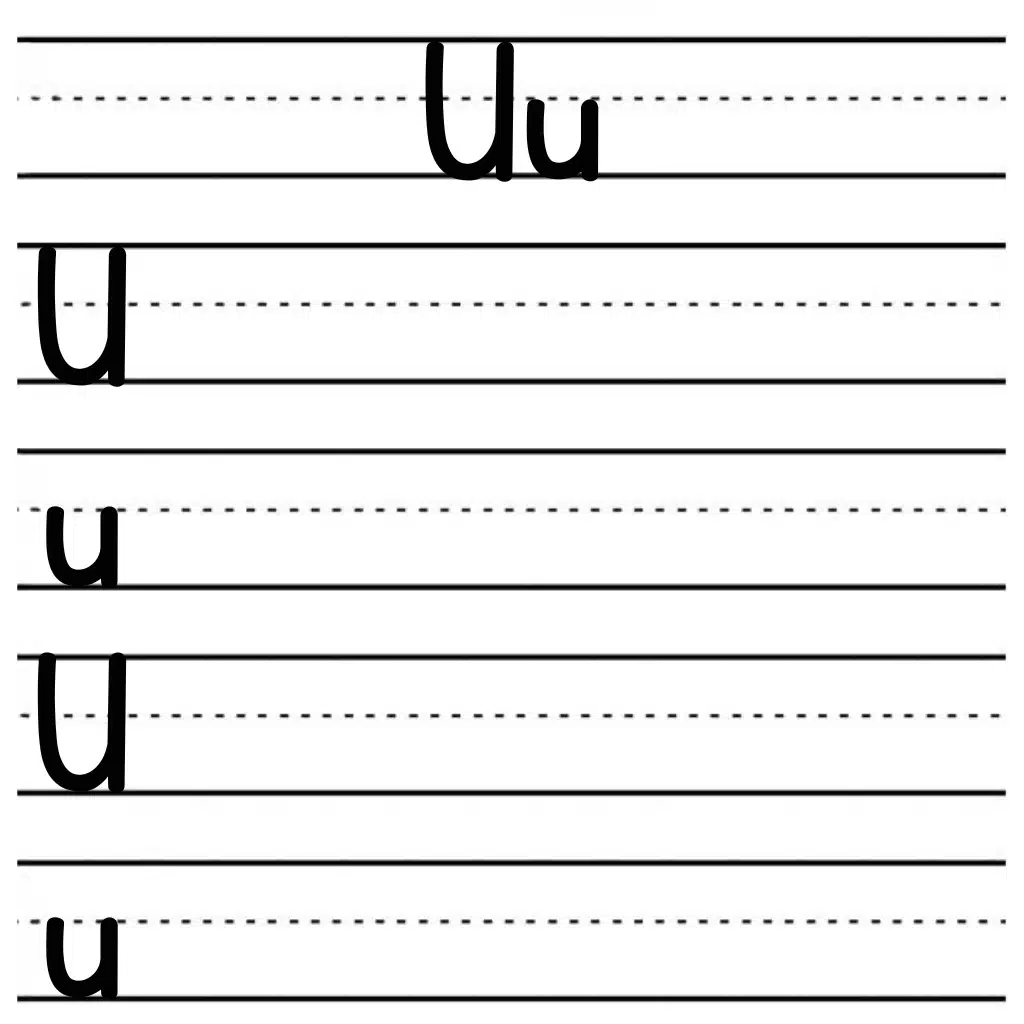 alphabet tracing worksheets u