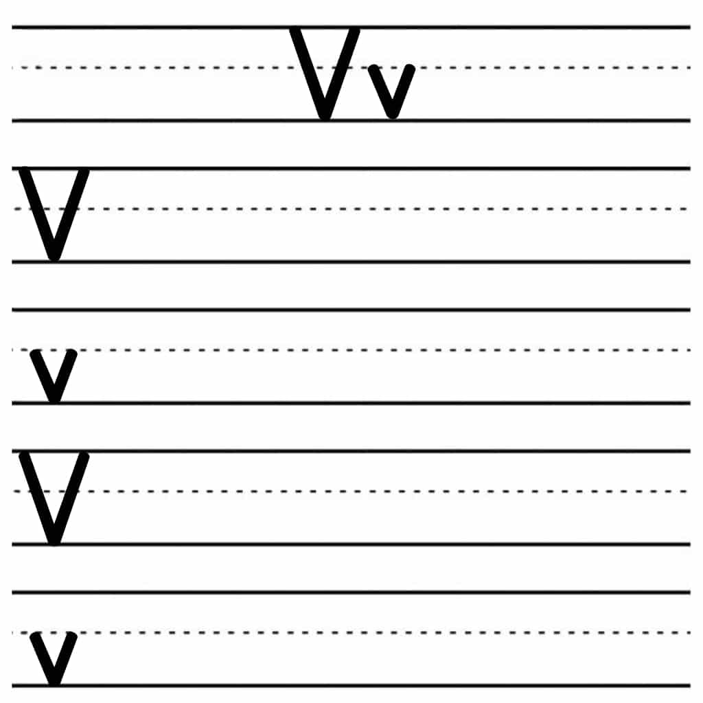 alphabet tracing worksheets v