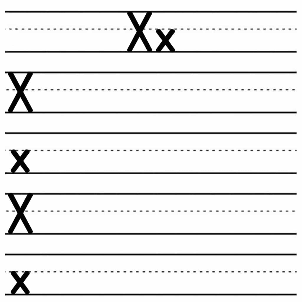 alphabet tracing worksheets x