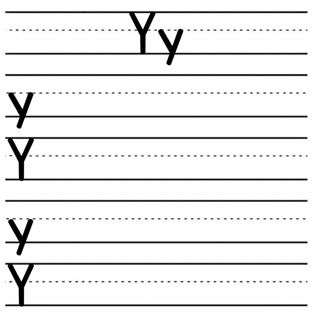 alphabet tracing worksheets y