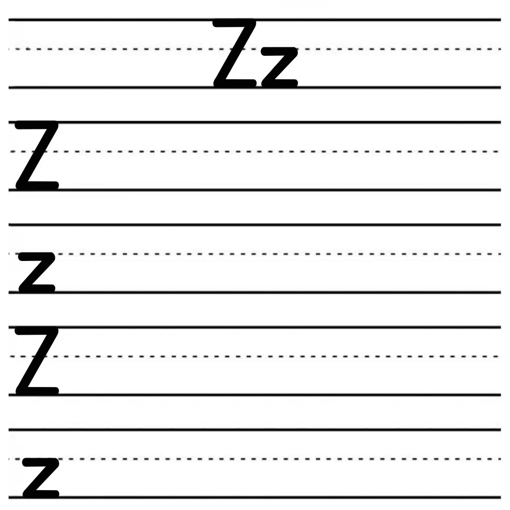 alphabet tracing worksheets z