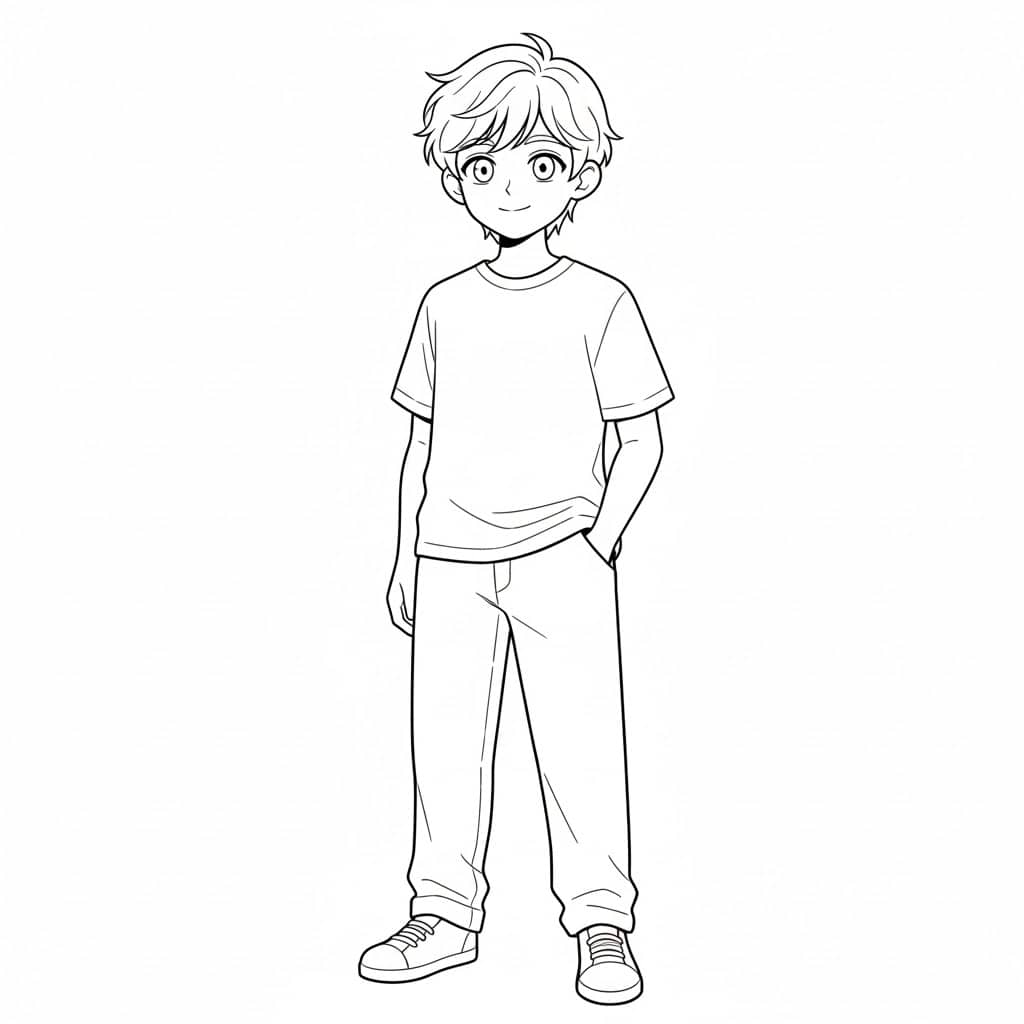 anime coloring pages boy