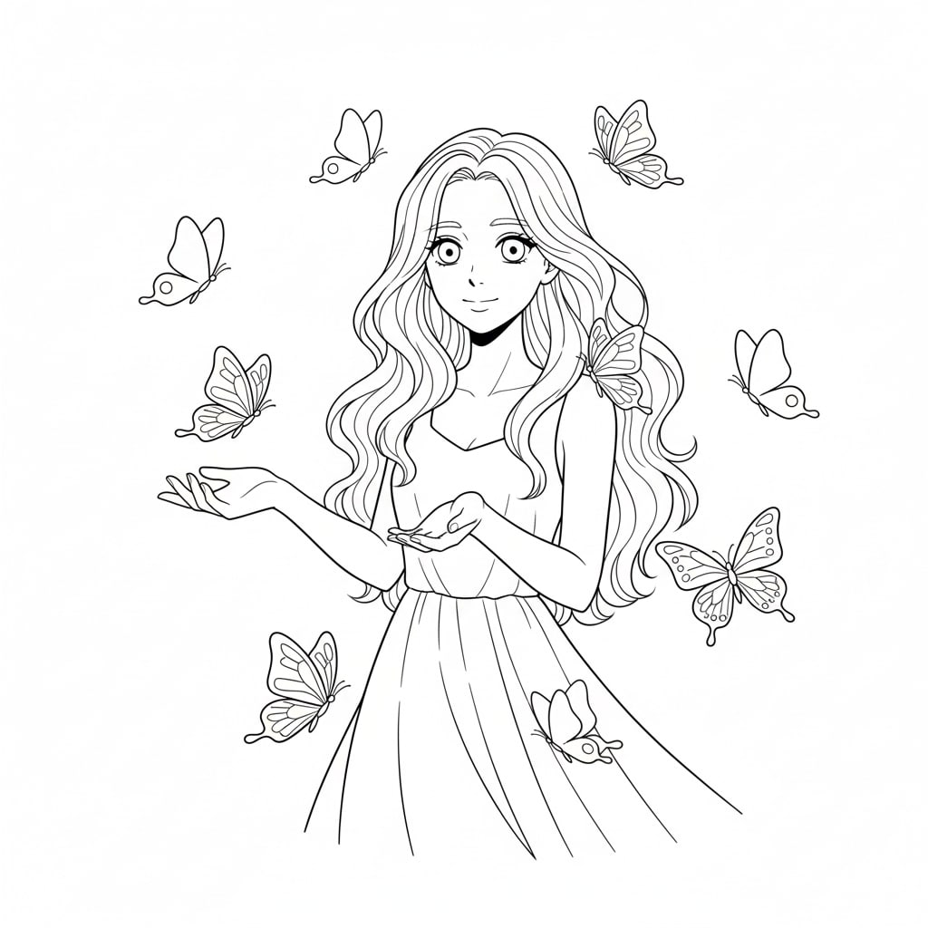 anime coloring pages butterfly