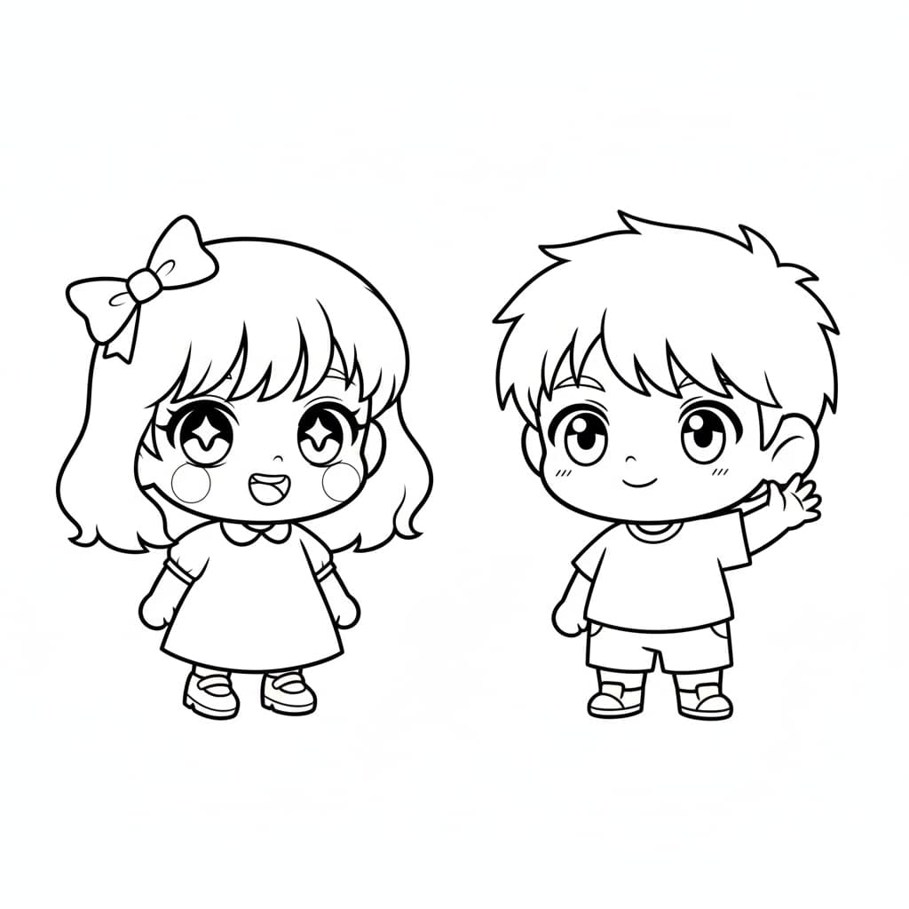 anime coloring pages chibi couple