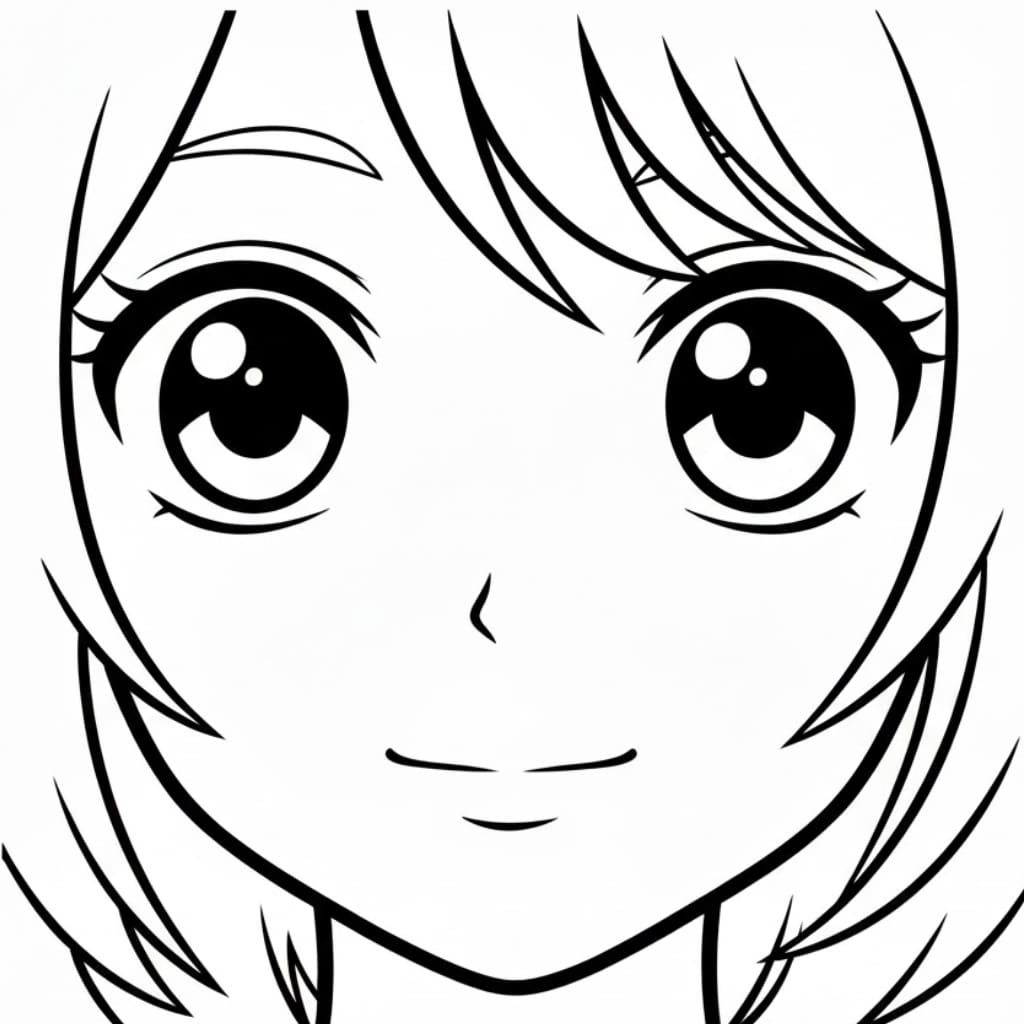 anime coloring pages close up