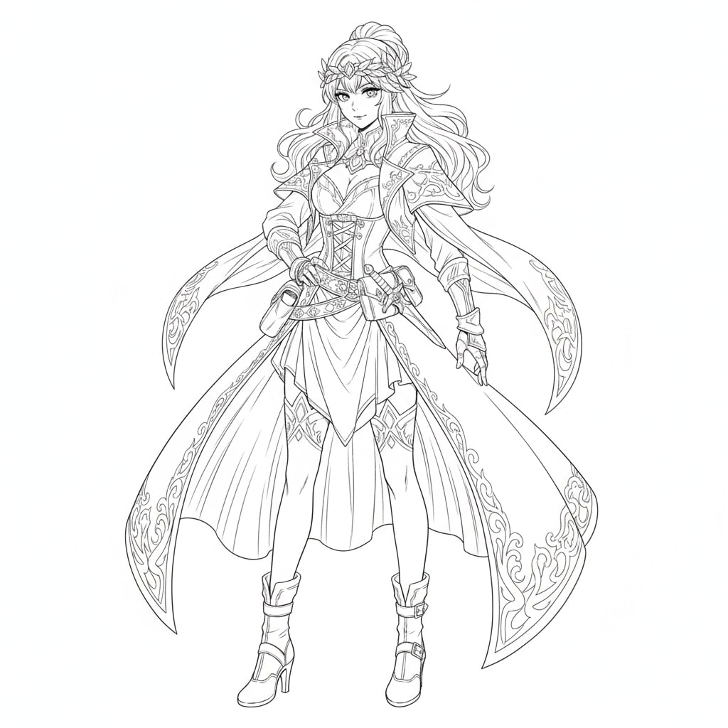 anime coloring pages fantasy