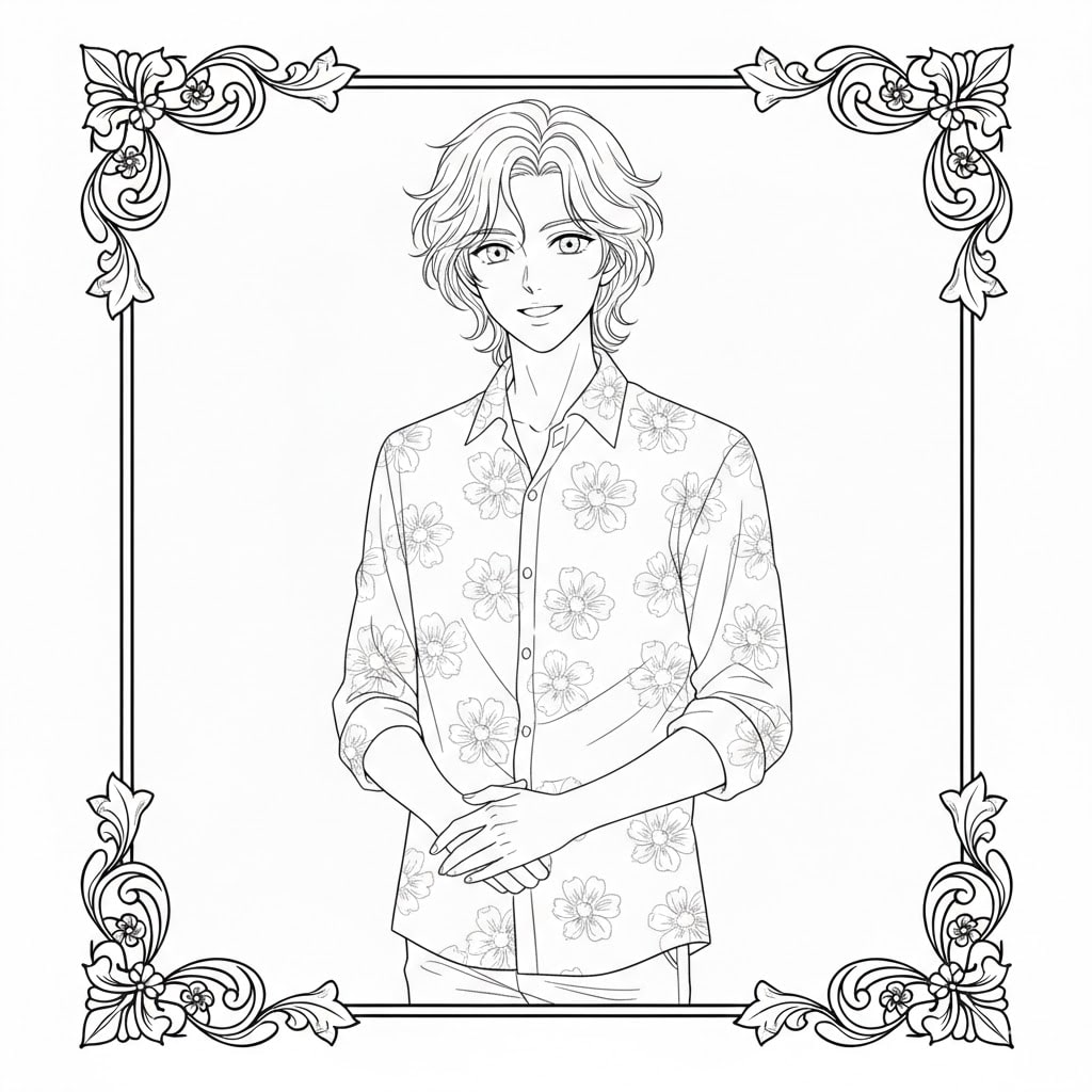 anime coloring pages frame