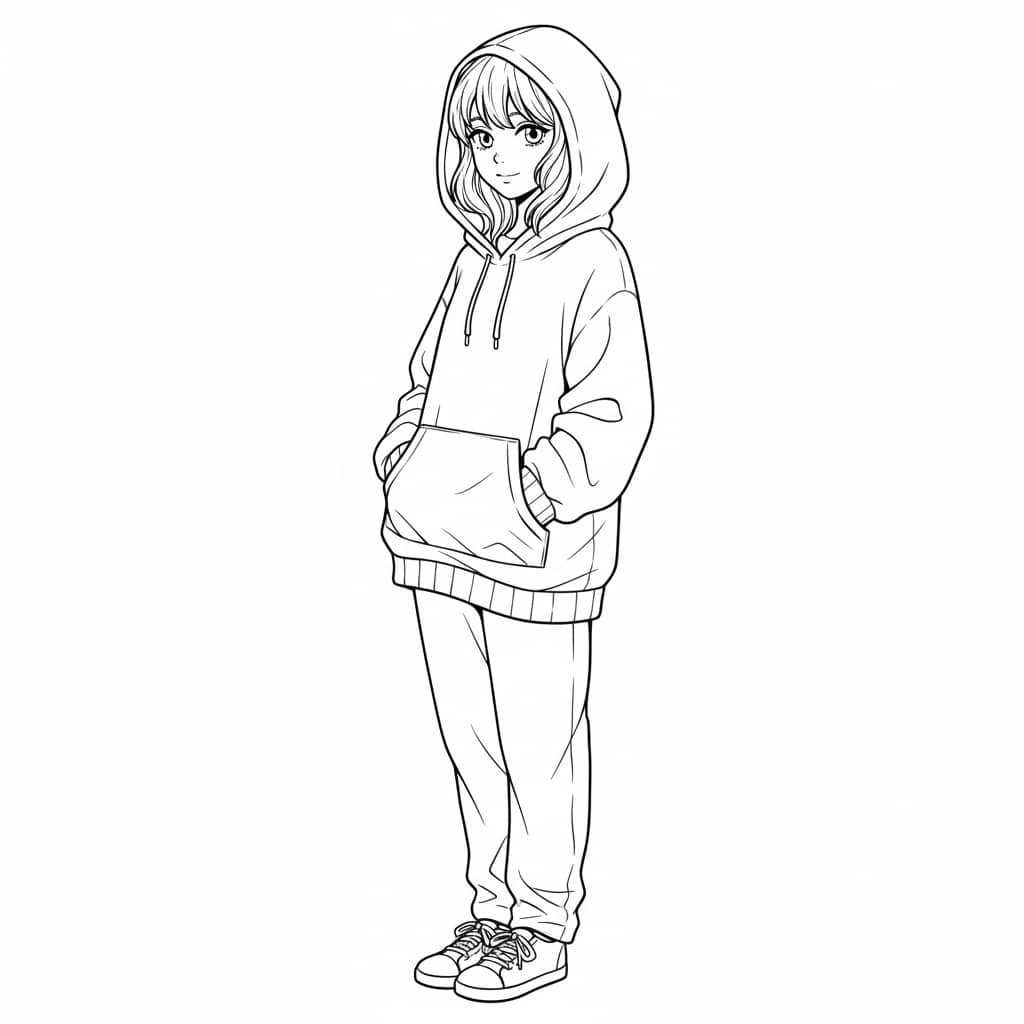 anime coloring pages hoodie