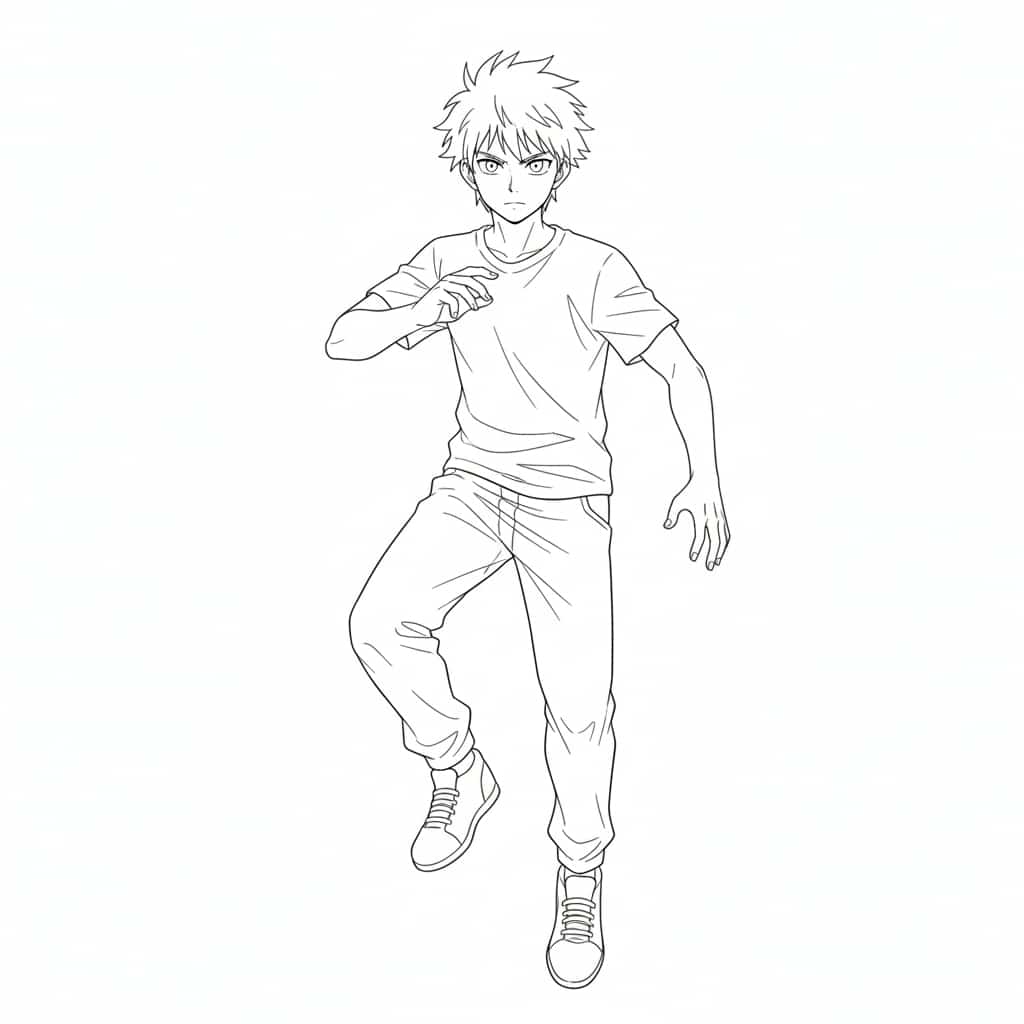 anime coloring pages lighting pose