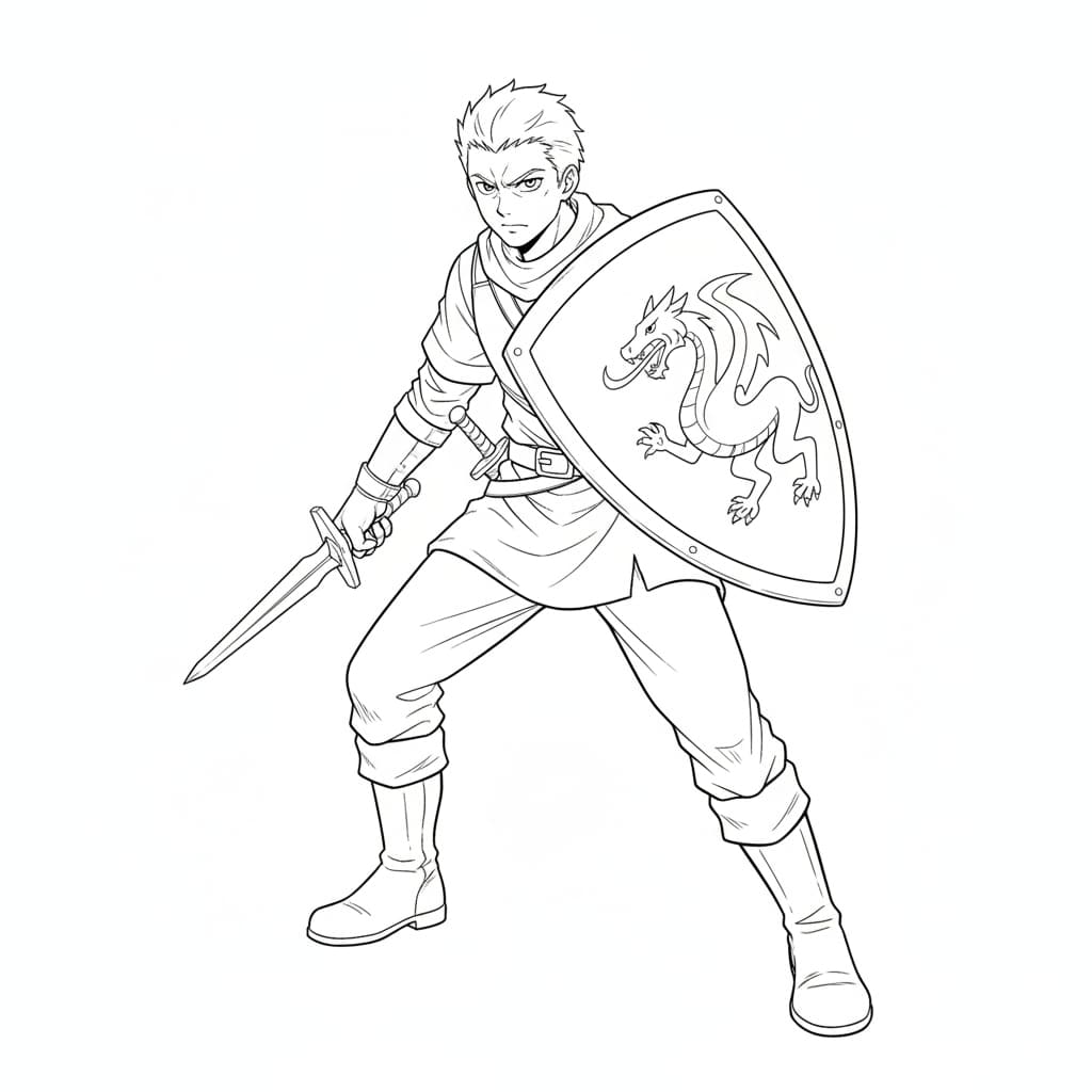 anime coloring pages shield
