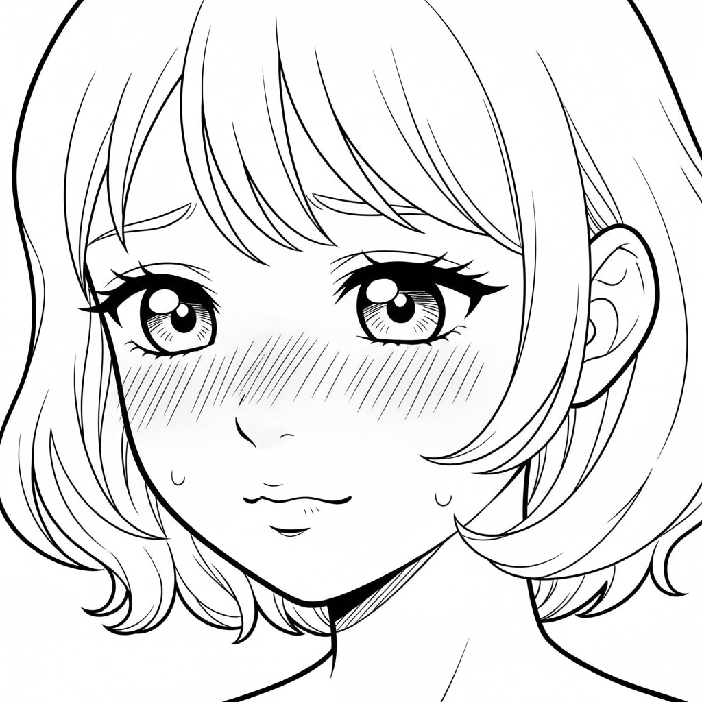 anime coloring pages shy