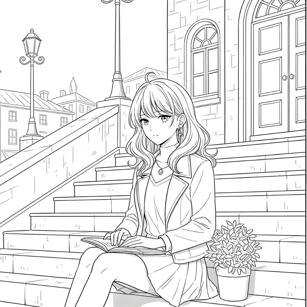anime coloring pages steps