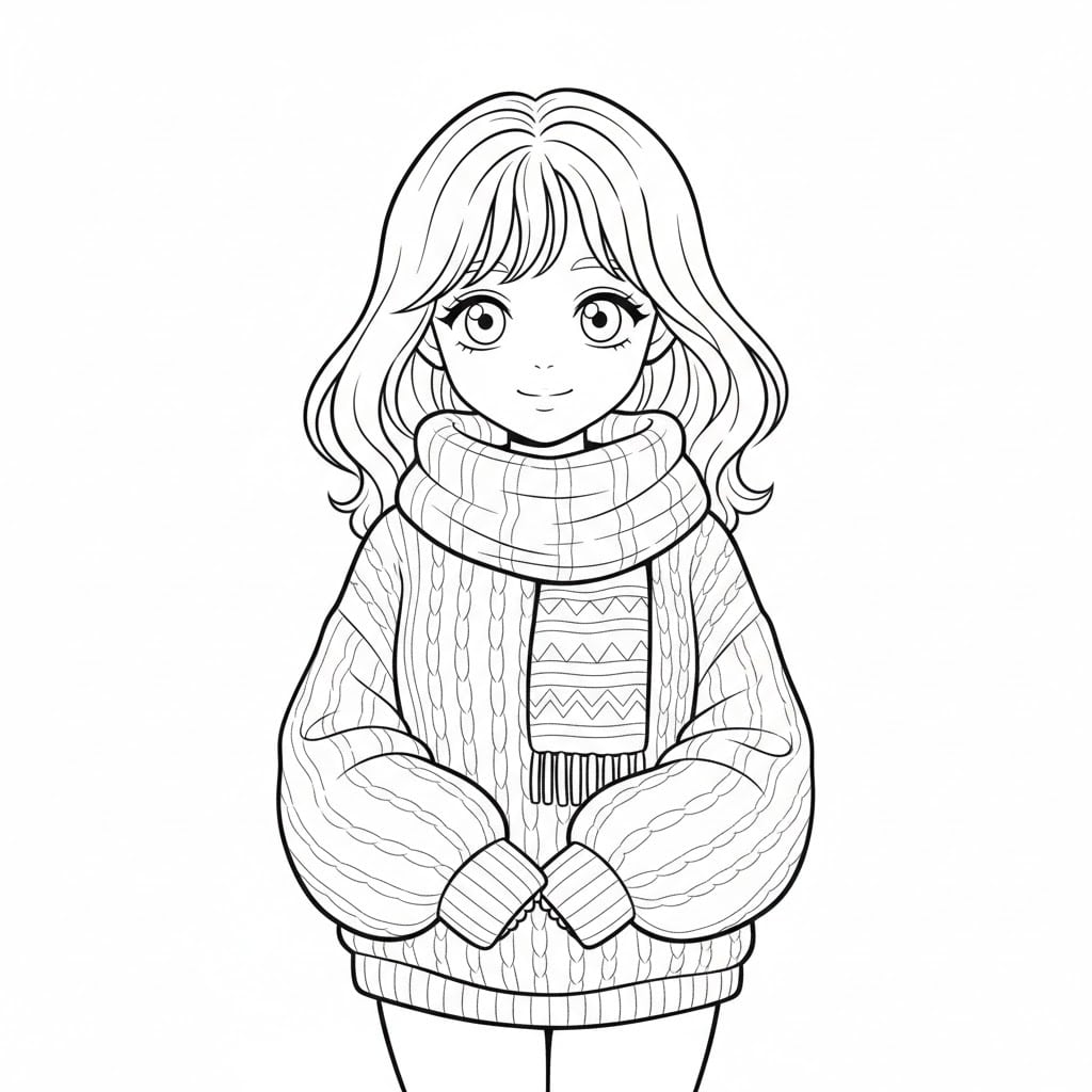 anime coloring pages sweater