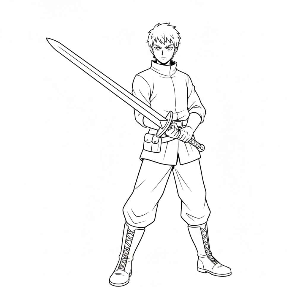 anime coloring pages sword