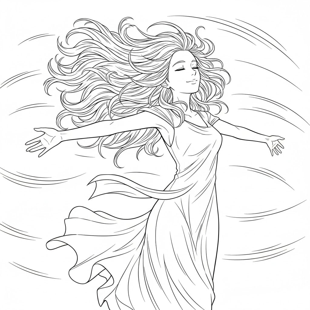 anime coloring pages wind