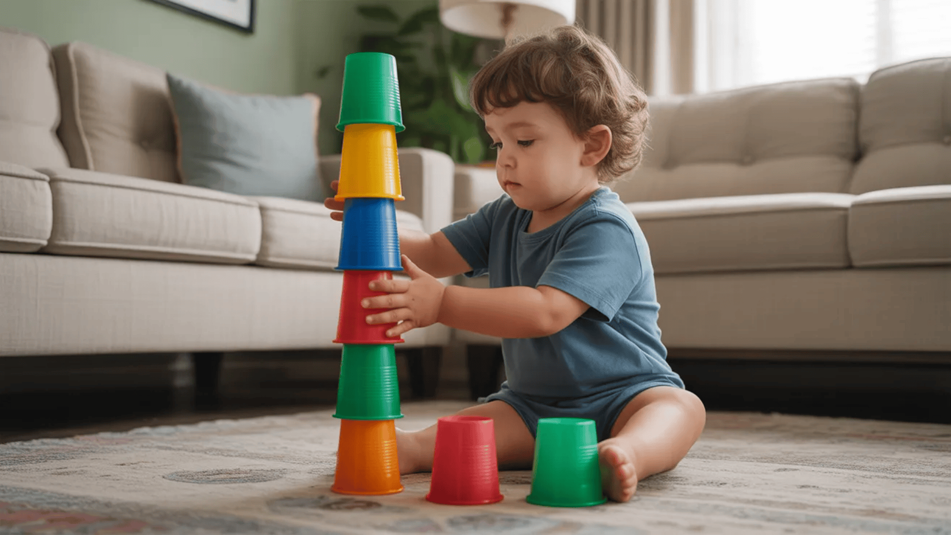 building towers with blocks or cups