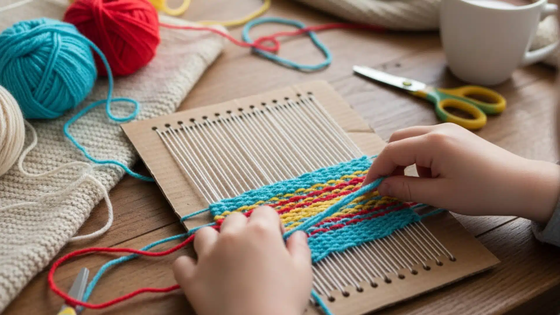 cardboard weaving kids