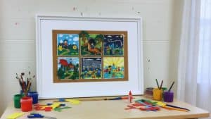 collaborative comic strip display