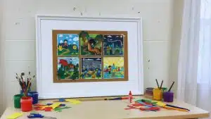 collaborative comic strip display