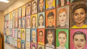 collaborative identity portrait wall