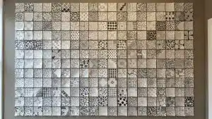 collaborative zentangle wall display