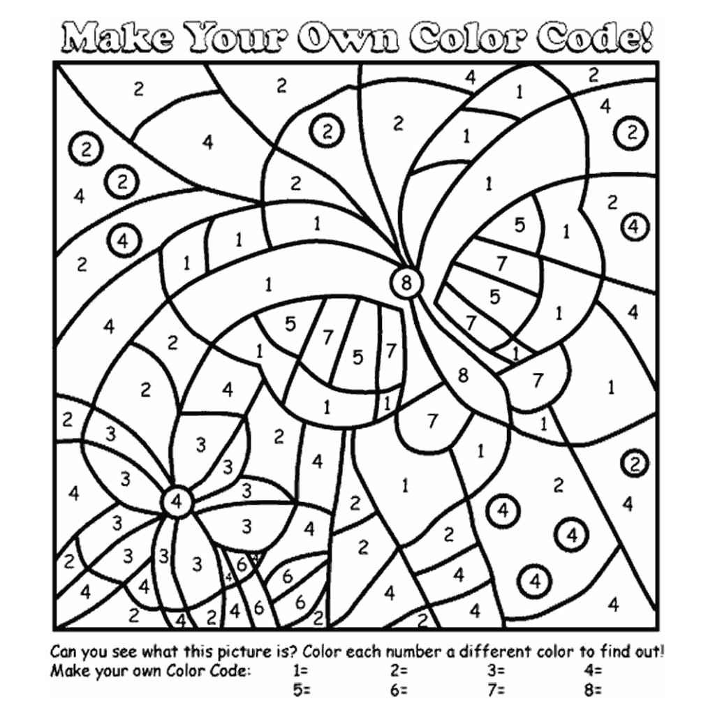 color by number butterfly