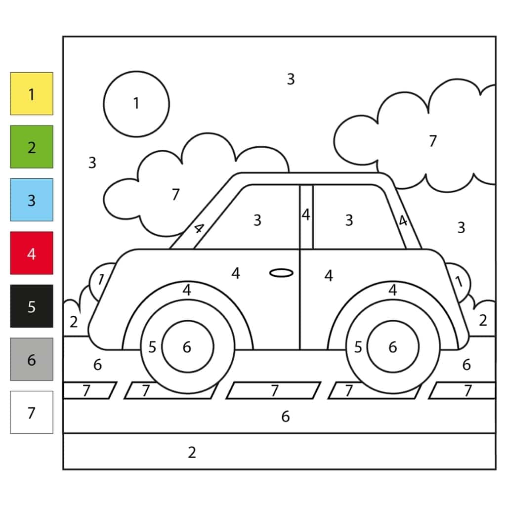 color by number car