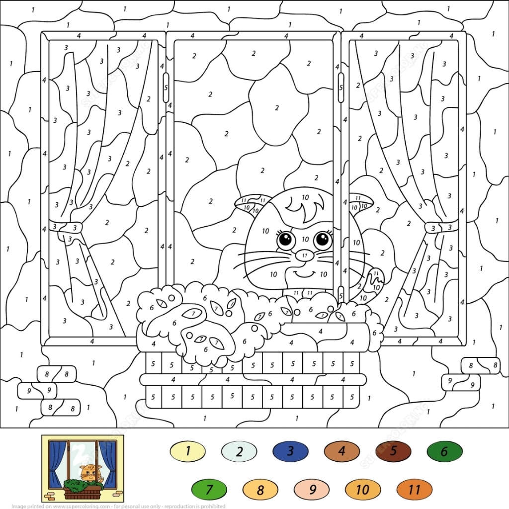 color by number cat