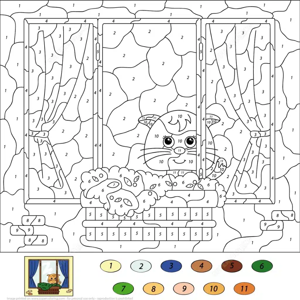 color by number cat