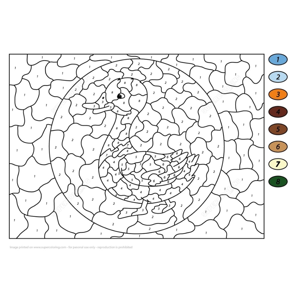 color by number duck