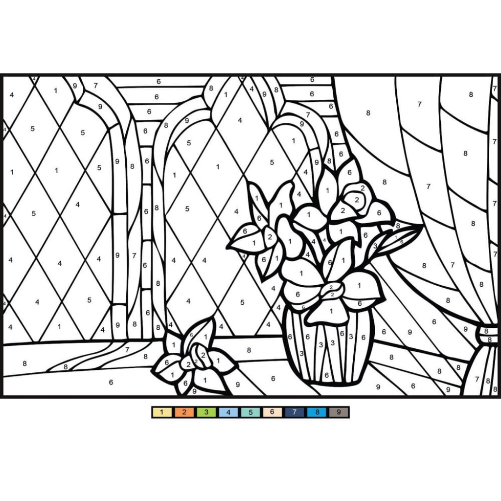 color by number flower