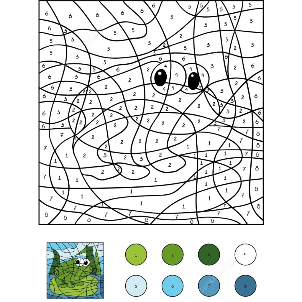 color by number frog