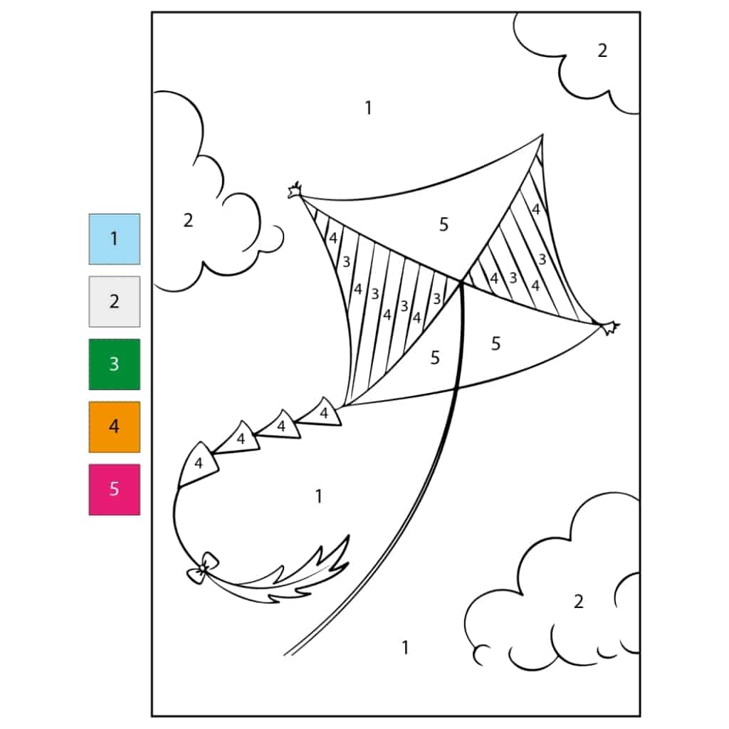 color by number kite