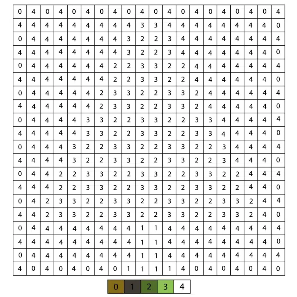 color by number tree