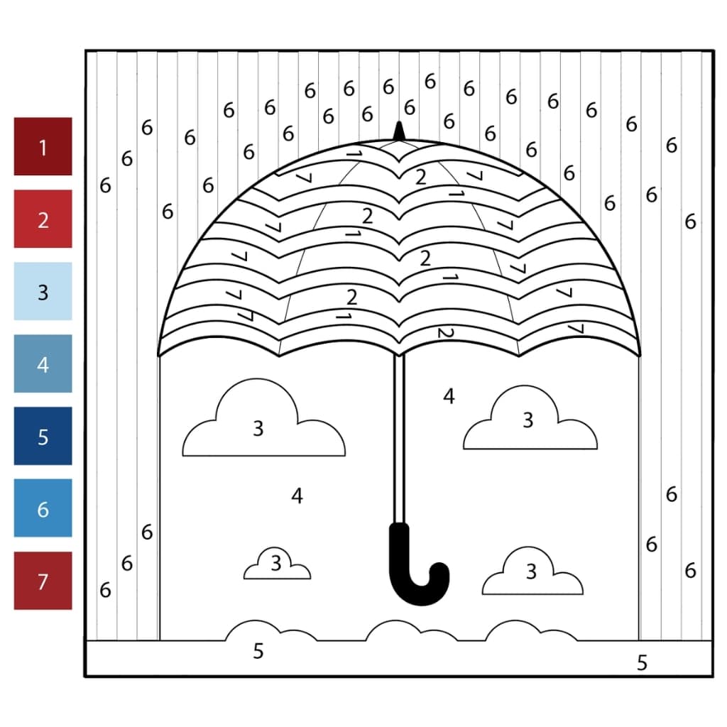 color by number umbrella