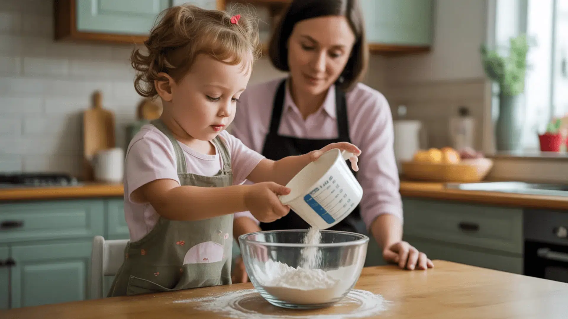 cooking or baking with measured ingredients